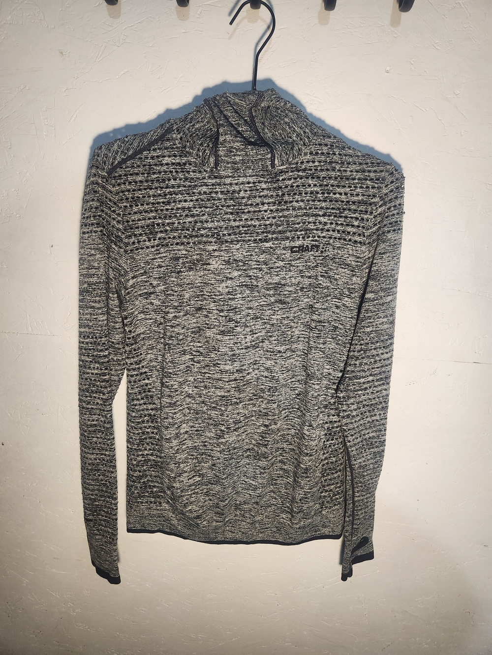 CRAFT Sportswear Black & White Knit Seamless Running Hoodie Base Layer
